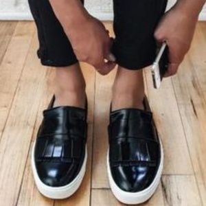 Coventry Kiltie Leather Skate Sneaker Black